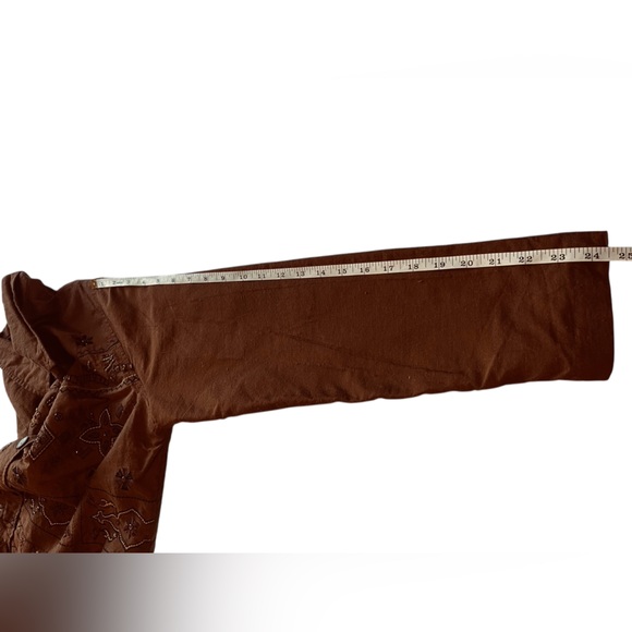 White Stag Floral Embroidery Lightweight Jacket Brown Size Medium - Picture 3 of 9